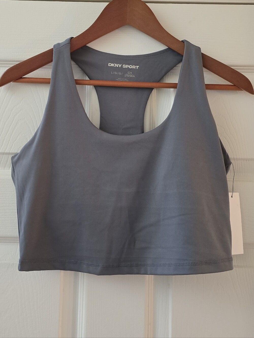NWT DKNY Sport Racerback Crop Tank - Slate Gray - Large